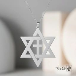 گردنبند ترکیب ستاره و چلیپا کد 9729