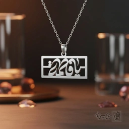 گردنبند اسم فاطمه مستطیلی کد 9763