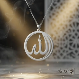 گردنبند الله دایره‌ای مدرن کد 9784