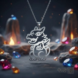 گردنبند طرح اژدها مدل کلاسیک کد 9797