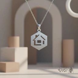 گردنبند خانه مشبک شش‌ضلعی کد 9813