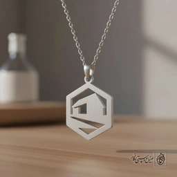 گردنبند فرم انتزاعی خانه و مسیر کد 9814
