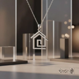 گردنبند فرم خطی و مارپیچ خانه کد 9819