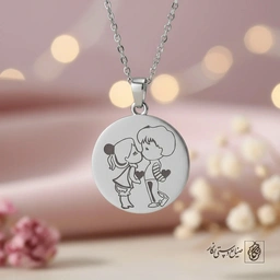 گردنبند عاشقنه دوتایی فانتزی کد 60190