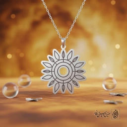 گردنبند طرح خورشید (گل‌مانند) کد 60302